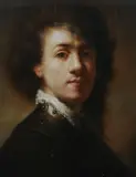Portrait of a Young Man by Continental School, AFTER REMBRANDT, oil on canvas mounted on panel, sold Sep 2008