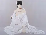 Luigi Fumagalli, Lady with Fan, Color lithograph