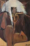 Luigi Fumagalli, Masai, Oil on canvas