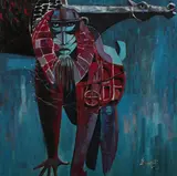 Luigi Fumagalli, Darwin Theory, Oil on canvas