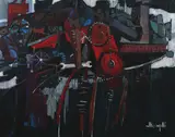 Luigi Fumagalli, Man and Machine, Oil on canvas