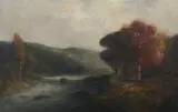 L Fischer, Autumn Landscape, Oil on canvas