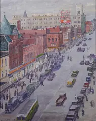 State Street by John Zollinger Miller, Oil on canvas, sold Sep 2008