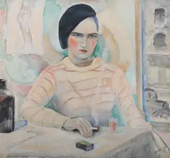 James Augustus McLean, Cafe Paris, Oil on canvas