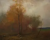 George T. Conroy, Autumn Landscape, Oil on panel