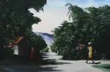 Louverture Poisson, Landscape in a Village, Oil on canvas
