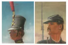 Pierce Rice, THE CIVIL WAR UNIFORMS: TWO WORKS, both signed, Pastel