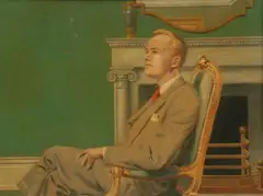 Pierce Rice, Men of Business: Two Works, MEN OF BUSINESS: TWO WORKS, oil on canvas board