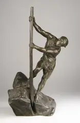 Jean Verschneider, L'Effort, Bronze with brown patina - Height: 18 1/2 in