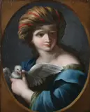 Sibyl with Dove by Italian School, SIBYL WITH DOVE, oil on canvas, sold Sep 2008