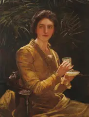 John Hanson Walker, Five O'Clock Tea, Oil on canvas