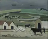 Claude Schürr, Village de Castille, Oil on panel