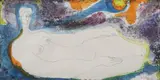 Juan Ramón Velásquez, Reclining Nude Figure, Ink and watercolor on paper
