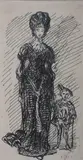 Two Figures in Renaissance Dress by Alfred Kubin, Pen and ink on paper, offered Sep 2008