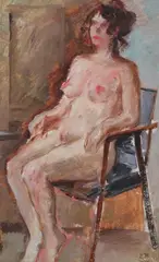 Nicholay Tirsa, Nude, Oil on board