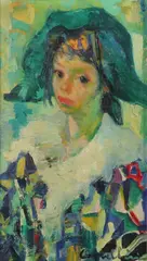 Portrait of a Young Harlequin by Luigi Corbellini, Oil on canvas, sold Sep 2008