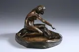 Nude with Frog by Harriet Whitney Frishmuth, Bronze with golden brown patina - Height: 4 3/4 in, sold Sep 2008