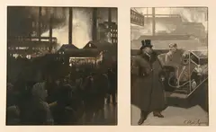 C. Clyde Squires, It Isn'T Always the Early Bird That Catches the Worm: Two Works, Oil on board, en grisaille