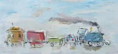 Edward Rosenfeld, Circus Train, Baltimore native Edward 'Eddie' Rosenfeld began his artistic career as a housepainter at age 16, quickly advancing to sign painter and billboard painter for the Standard Oil Company