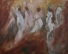 J. Eugene Gardner, Maria Theresa Dances "The Happy Shadows" of Gluck, Oil on masonite