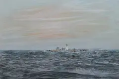 Old Lighthouse by J. Eugene Gardner, Pastel on paper, sold Sep 2008