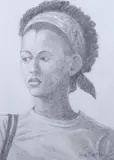 Kyra Markham, Portrait of a Young Girl, Charcoal on paper