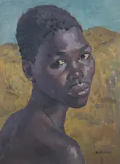 Neville Lewis, Portrait of a Young South African, Oil on canvasboard