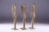 Avis Turner, Untitled, ALTARSTICKS IN THE FORM OF ANGELS, circa 1988, bronze, golden-brown patina. - Height: 30 1/4 in