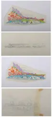 Dickson Carrol, Studies for Shenandoah River, Pencil and colored pencil on Japon paper