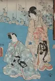 Toyokumo, Female Figures, Colored woodcut