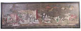 Anonymous, Chinese Court Scene, Color and ink on paper; six-fold screen - Each panel: 36 in. x 17 1/4 in