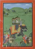 Anonymous, Procession with Elephant, Color and ink on paper