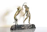 Ignacio Gallo, Ignacio Gallo (Spanish,1887-1956) Diana with a hound, 1887, a patinated bronze figure group