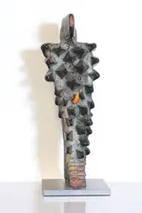 Bertil Vallien (Swedish by Bertil Vallien, 1938, a unique sand cast 'Idol' glass sculpture for Kosta Boda, sold Oct 2023