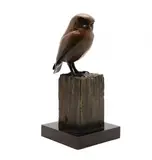 Mike Norris, Untitled, a bronze figure of an owl, on a piece of wood