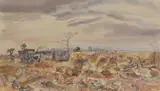 Thomas Hennell, Untitled, Thomas Hennell RWS (1903-1945) Harvesting potatoes watercolour 30 x 46.5cm