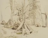 John Aldridge, Untitled, pen and brown ink with wash 20 x 24.5cm Provenance: Abbott & Holder Ltd.