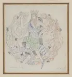 Eric Gill, Untitled, pencil over watercolour 22 x 19cm Provenance: With the Barbican Art Gallery