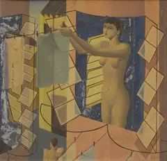 John Armstrong, Untitled, tempera on board 52 x 54cm Provenance: With the Leicester Galleries