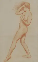 Harold Speed, Untitled, Harold Speed (1872-1957) Standing female nude red chalk 52 x 33cm