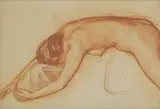 Harold Speed, Untitled, Harold Speed (1872-1957) Resting nude with arms outstretched red chalk 41.5 x 62.5cm