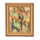 Margaret Baker, Flor de cactus, Óleo sobre tela