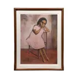 Gustavo Montoya, Niña de rosa, Litografía