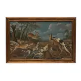 Escena de Caza, SIGLO XX, Óleo sobre tela