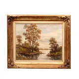 Firmado Ruelas, Paisaje, Óleo sobre tela