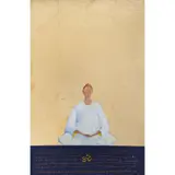 Jorge García Sainz, Mujer meditando, Óleo y hoja de oro sobre madera