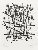 Ohne Titel by Günther Uecker, 1996, Lithografie auf Velin, sold Oct 2018
