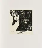 Marlene Dumas, A long silence, 1989, Farblithografie auf Zerkall (Wasserzeichen)