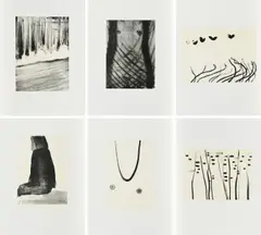 Sylvia Bächli, Serie von 6 Lithografien, 2003, Lithografie auf Bütten