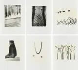 Sylvia Bächli, Serie von 6 Lithografien, 2003, Lithografie auf Bütten